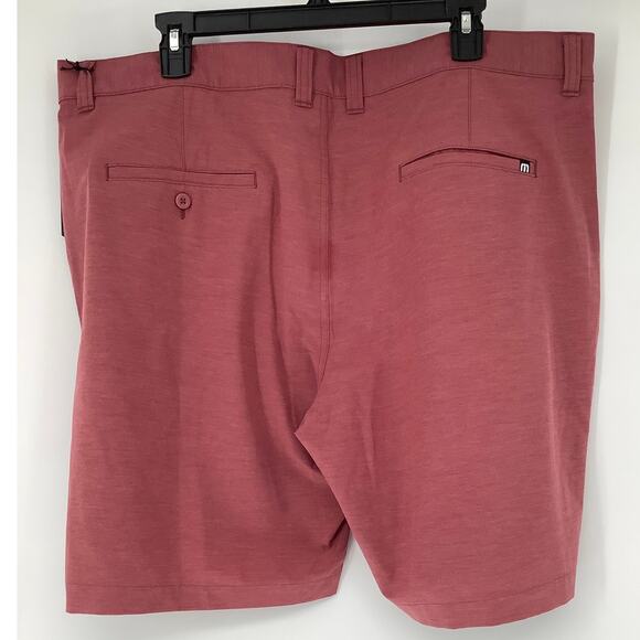 Travis Mathew Men's 40 Heather Roan Tech Chino Shorts Flat Front Preppy F12-3 - Picture 4 of 8